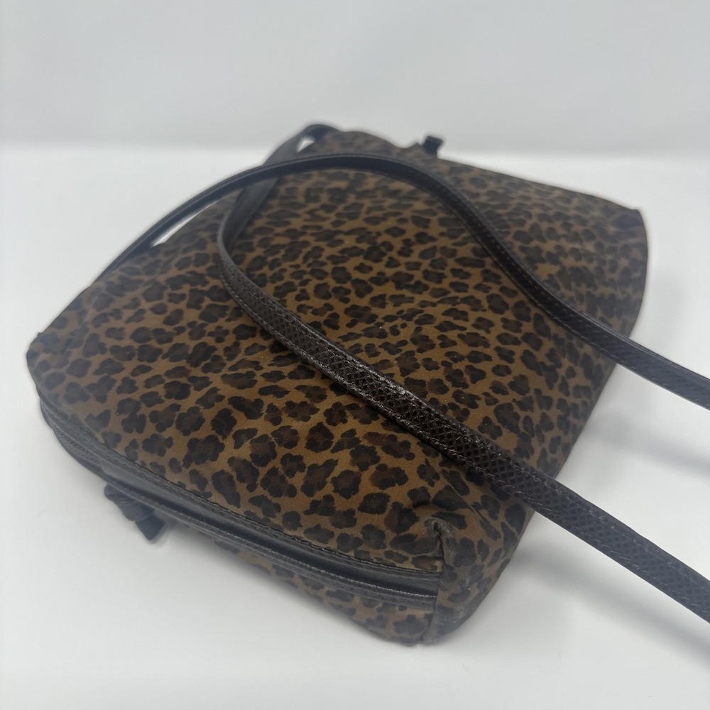 Vintage 1980s Bottega Venetta Crossbody Small Purse - Leopard Cheetah Print - Picture 8 of 12